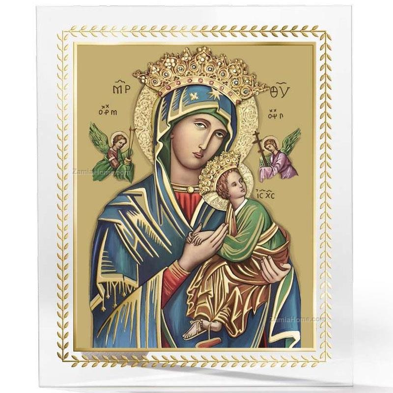 Mother of Perpetual Help with Gold Leaf Decorations